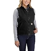 Carhartt Women's Relaxed Fit Washed Duck Sherpa-Lined Mock-Neck Vest