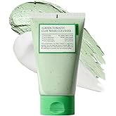 FULLY Green Tomato Facial Cleanser, Cardi B’s Clay Mask Cleanser for Deep Pore Cleanse & Pore Detox, Blackhead & Sebum Control, 49% Green Tomato Extract, Gentle Face Wash for Women, Korean Skincare