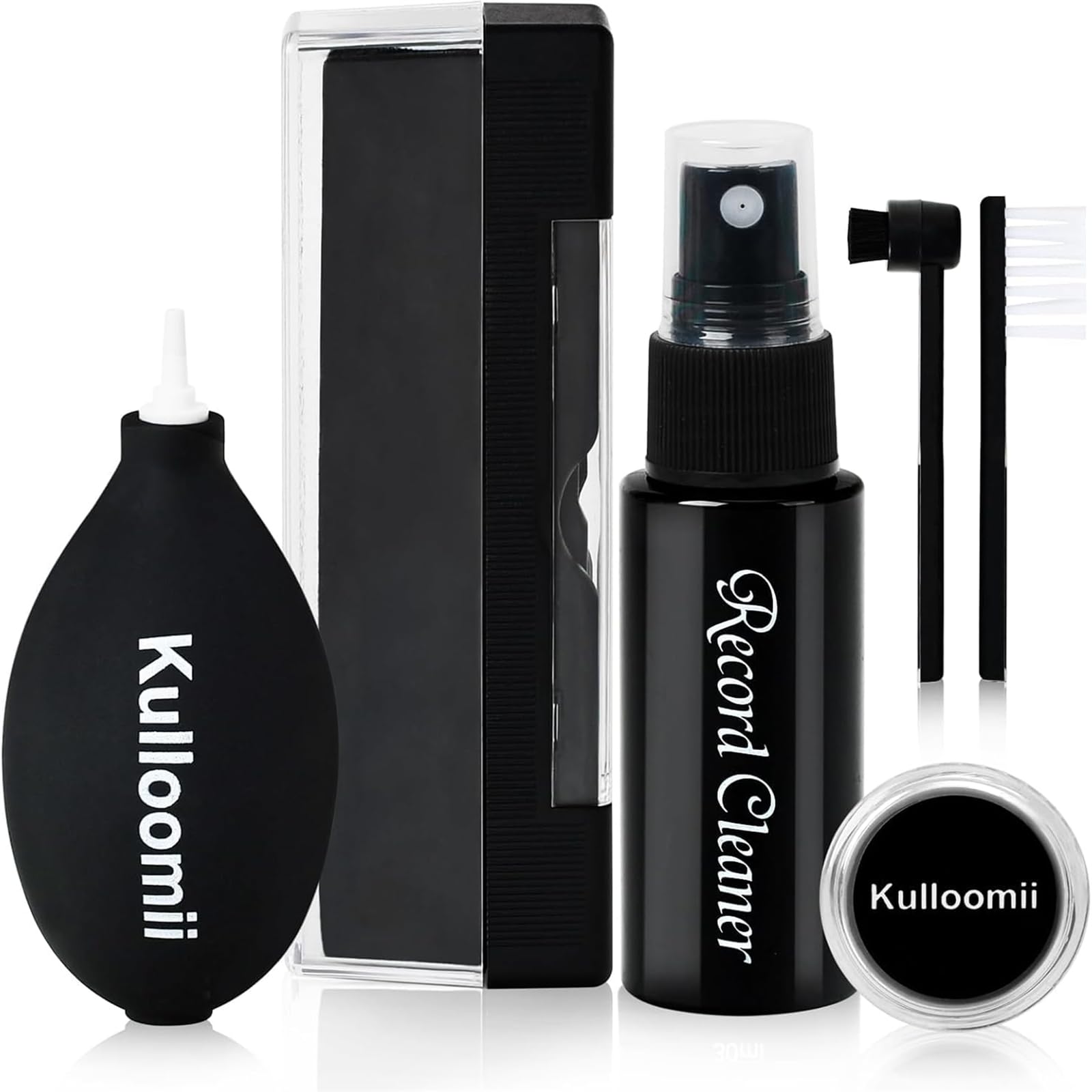 Vinyl Record Cleaning Kit: 6-in-1 Velvet Brush, Air Blower, Anti-Static Stylus Cleaning Gel & Stylus Brush, Professional Anti-Static Solution, Record Cleaner for Vinyl LP Album