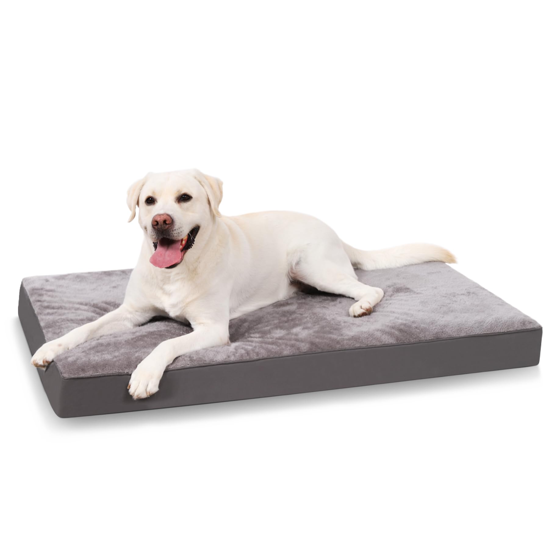 KSIIA Dog Beds Medium Washable, Orthopedic Dog Crate Beds with Waterproof Removable Cover, Flat Dog Mattress Non skid Bottom, Pet Beds for Dogs, Grey, 73x45x7cm