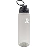 Takeya Tritan Sport Water Bottle with Spout Lid - BPA-Free & Dishwasher-Safe Water Bottle - Reusable Bottle with Lid Handle - Simple Leak-Proof Water Bottle - 40 oz, Stormy Black