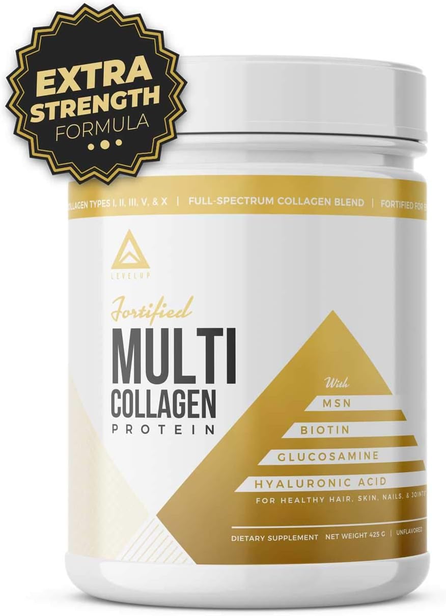 Multi Collagen Protein Powder: Extra Strength Fortified Formula + Types I, II, III, V & X, Advanced Proprietary Blend: Joints, Hair, Skin, Nails, Gut, Keto Diet Approved (50 Servings)