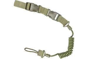 AGORIZEO Tactical 3 Color Pistol Retention Lanyard for Military Police Law Enforcement Security - Spring Strap Anti-Loss Elastic Coil Lanyard with Detachable Buckle for Belt MOLLE Backpack