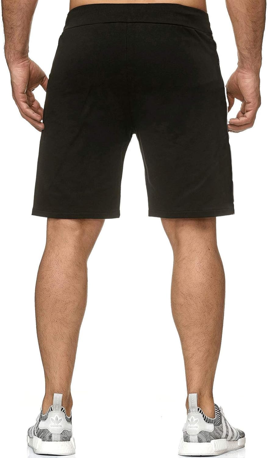 Yamadan Mens Drawstring Casual Sweat Gym Shorts Elastic Waist Athletic