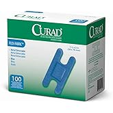 Curad Knuckle 1.5" x 3"; Woven Blue Detectable Bandage; 100-Count; NON25510BL
