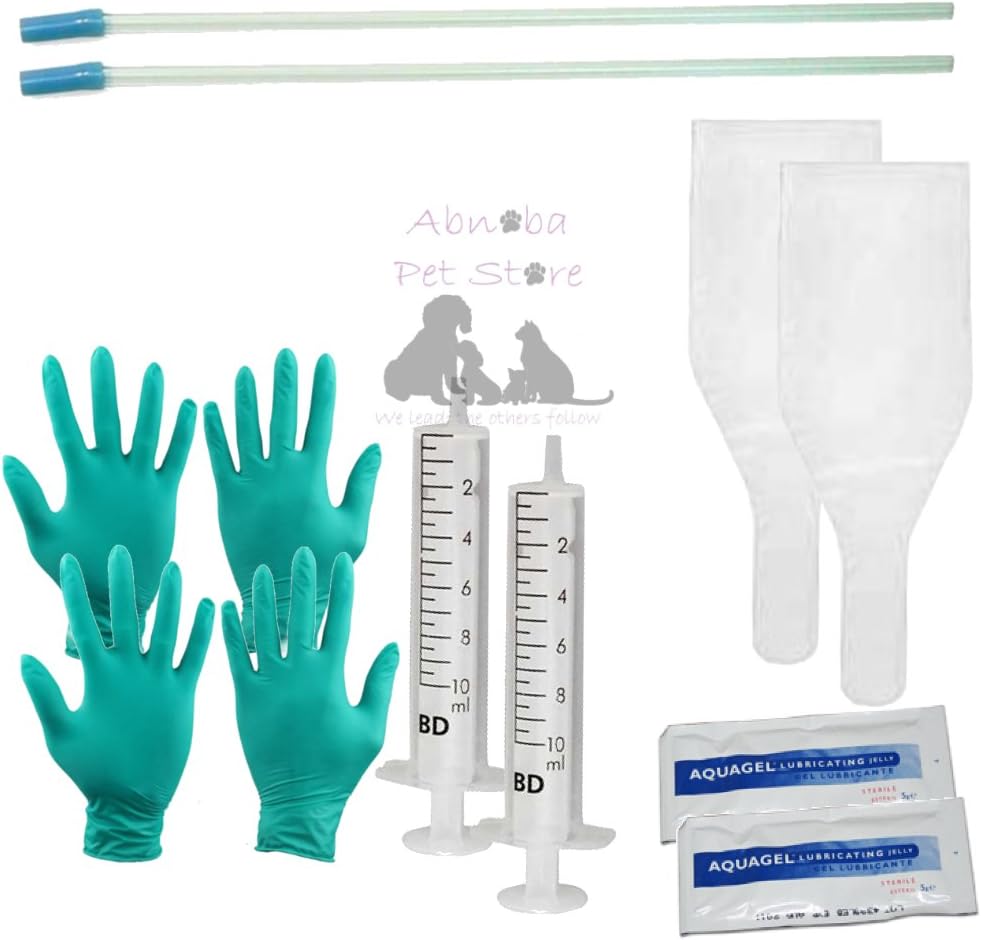 Abnoba Alpha Dog 9" Flex Tip Artificial Canine Insemination Tube Kit Dog Breed AI Sheath Straws Rods