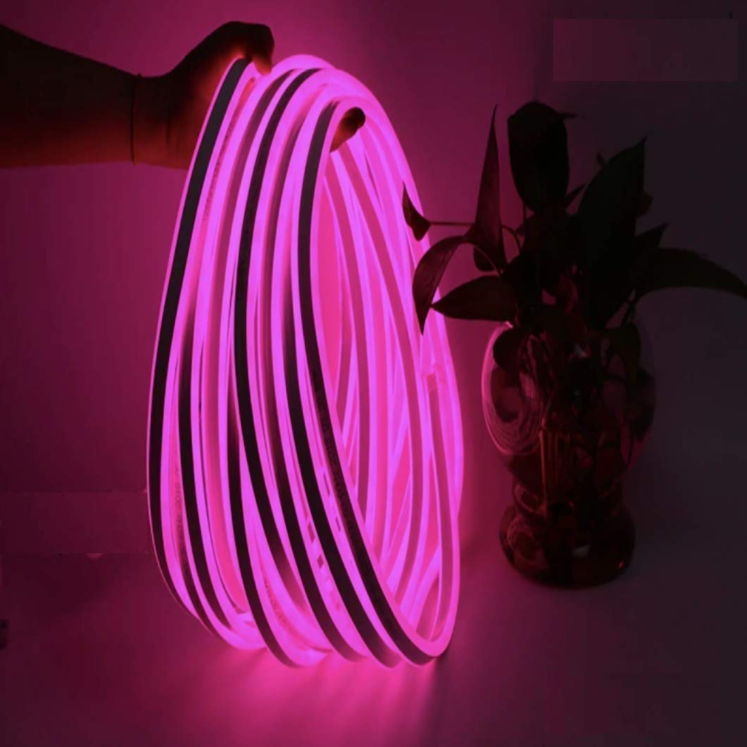 Radiato ES Neon led Rope Strip Lights, Waterproof Outdoor Indoor Flexible with Power Adaptor, SMD 120LED/M Silicone for Diwali, Christmas, Home Decoration Lights (Pink, 15 Meter)