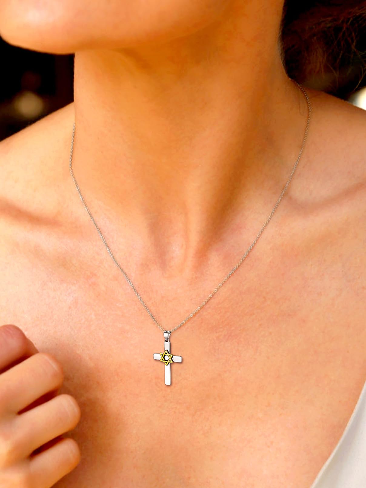 FaithHeart 925 Sterling Silver Necklace for Women, Celtic Knot/Star of David/Opal Pendant Necklaces with Rolo Chain Dainty Amulet Jewelry Gifts for Women