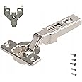 Blum Hinge Face Frame (Framed Cabinet), Full Overlay, 100 Degree Clip Hinge (Part# 71M2550), Self-Close, with 0mm Plate (Part# 175L6600.22) (Set of 2)