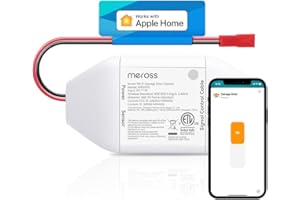 meross Smart Garage Door Opener Remote, Compatible with Apple HomeKit, Amazon Alexa, Google Assistant, SmartThings, Siri, CarPlay and Android, Universal WiFi Garage Controller, No Hub Required