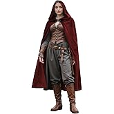 HOMELEX Renaissance Hooded Cloak Halloween Medieval Costume Cosplay Short Cape for Men and Women