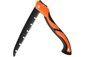 Foensc 10 Inch Folding Hand Saw, Quality SK-5 Steel Foldable Pruning Saw for Tree Trimming, Wood Cutting, Camping, Gardening Work