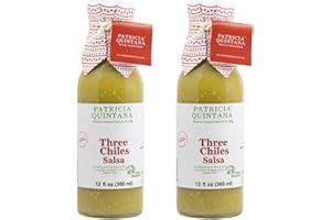 Patricia Quintana Three Chiles Salsa - Authentic Artisanal Mexican Ingredients - Perfect topping to your tacos, burritos, enchiladas or other favorite food (12 oz, 2 Bottles)