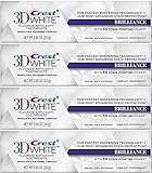 Crest 3D White Brilliance Whitening Toothpaste, Vibrant Peppermint, Travel Size, TSA Approved, 0.85 Ounce (Pack of 4)