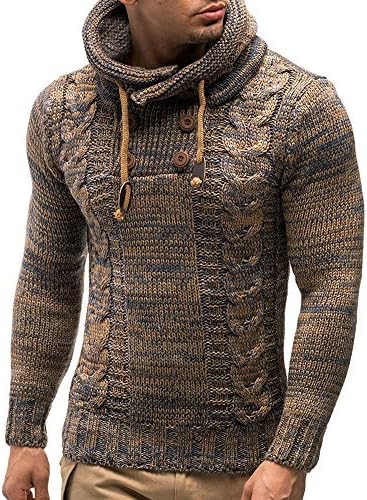 Muranba Men's Autumn Winter Pullover Knitted Coat Hooded Sweater