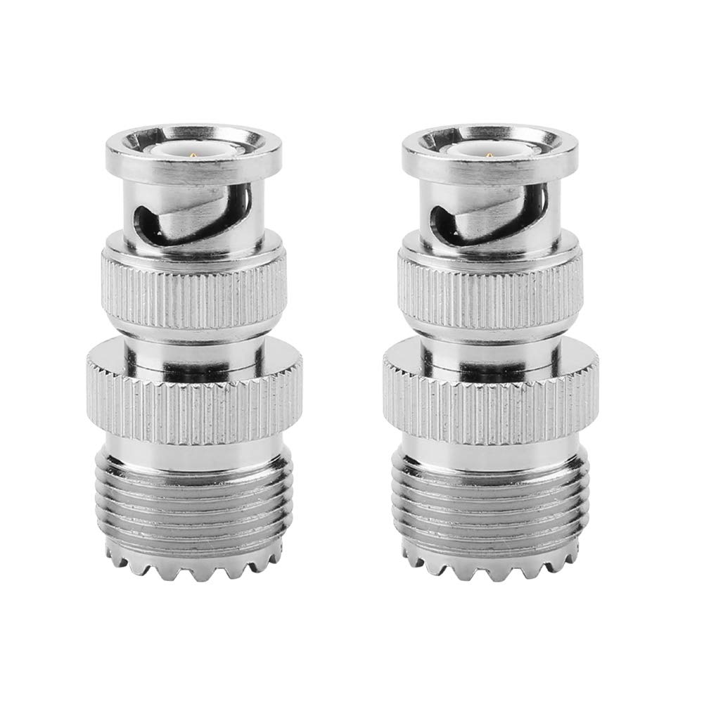 Coaxial Adapter, 2pcs BNC Male Plug to UHF SO239 PL-259 Female Jack RF Coaxial Adapter Cable Connector electric testing meter Male Plug to UHF SO239 PL-259 Female