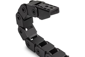 Aweking 10 x 10mm (Inner H x W) R28 Bridge Type Drag Chain Cable Wire Carrier Protection Chain 39.3inch/1M for 3D Printer and CNC Router Mill,Black Plastic Nylon(Non-openable)