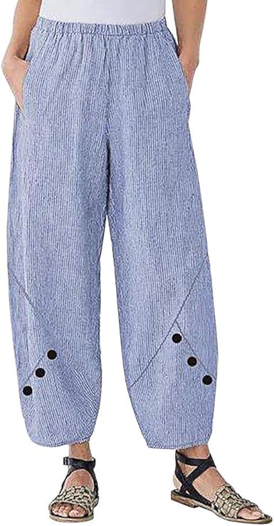 plus size high waisted linen pants