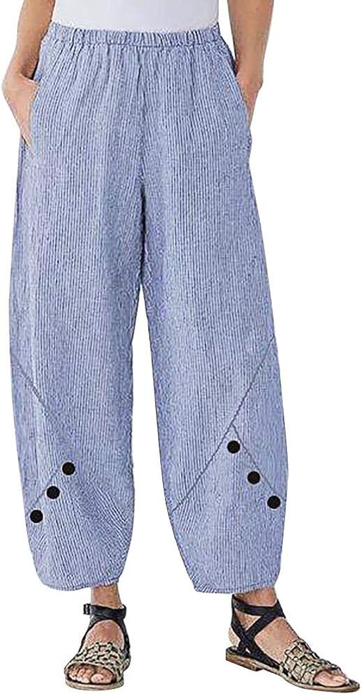 plus size high waisted linen pants