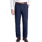 Comdecevis Men's Classic Fit Pleated Dress Pants | Wrinkle resistant &amp; easy care, gentle stretch, lightweight &amp; breathable, pleat front, ideal for business casual work
