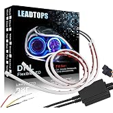 LEADTOPS Show Glow 2X 23inch Dual Color White-Amber Switchback Headlight LED Tube Strip Light DRL Daytime Running Light &amp; Turn Signal Lamp for Car Autor Headlight 60CM
