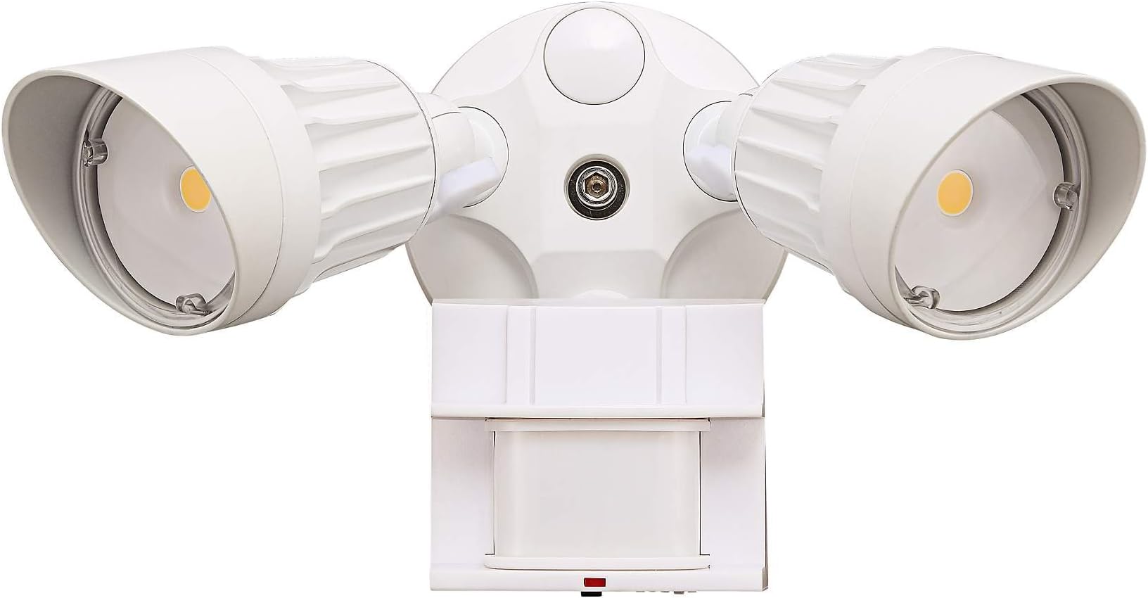 LED Security Light | Motion Activated & Photocell Sensor Security Light Fixture | 3000K and 5000K in one Lamp | Floodlight, Entryways, Porch | Four Bros Lighting (Dual Head - 20W - White)