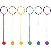 Champion Sports Skip Ball Ankle Toy for Kids, Pack of 6, Assorted Colors - Durable Hopper / Swingball Set with 18-Inch Cord, 