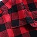 OCHENTA Men's Button Down Plaid Flannel Shirt, Long Sleeve Casual Tops N056 Red Black Asian 3XL - US L
