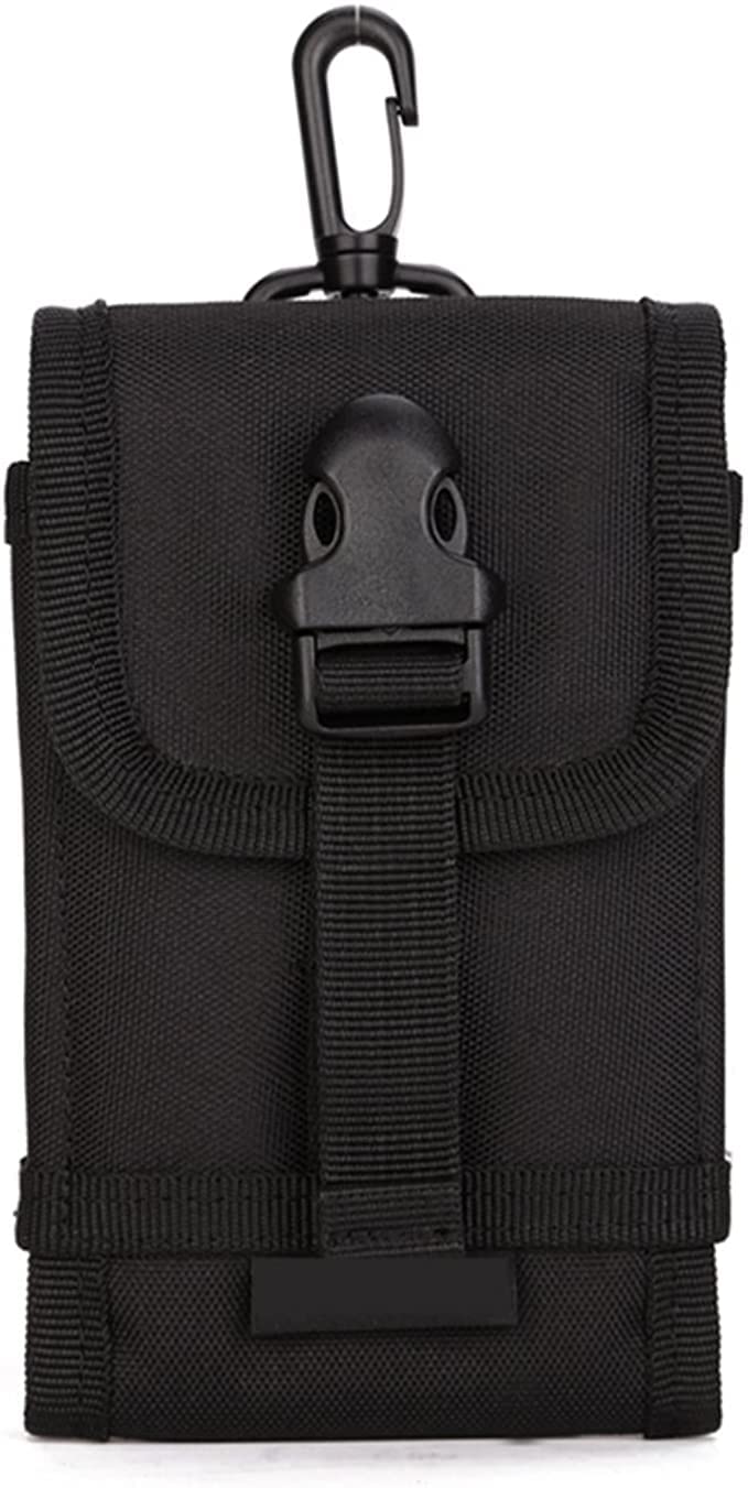 Mobile Phone Pouch for iPhone 7/8/SE 2nd/3rd Generation 11 Pro Galaxy S10e A40 A01 M01 J2 Core Pixel 4a Cover Universal Black Cordura Army Bag With Belt Loop Hook Holster Case