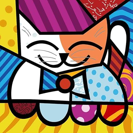 Diy Oil Painting, Paint By Number Kits For Kids Lucky Cat 8X 8.