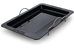 Napoleon BBQ Grill Accessory Grill Roasting Pan, For Rogue, Prestige, Prestige PRO Gas BBQ Grills, Custom Fit, Porcelain Enameled Roasting Pan, Drop-In Roasting Pan For BBQ Grills, Easy To Clean