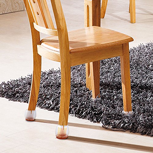 Wior Chair Leg Caps 24pcs Transparent Silicone Floor Protector