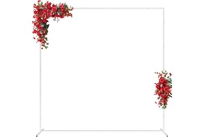 FOMCET 6.6FT x 6.6FT White Wedding Arches for Ceremony Rectangular Metal Balloon Arch Stand Kit Garden Floral Square Arch Frame Background for Anniversary Birthday Party Bridal Shower Decoration Home Decor