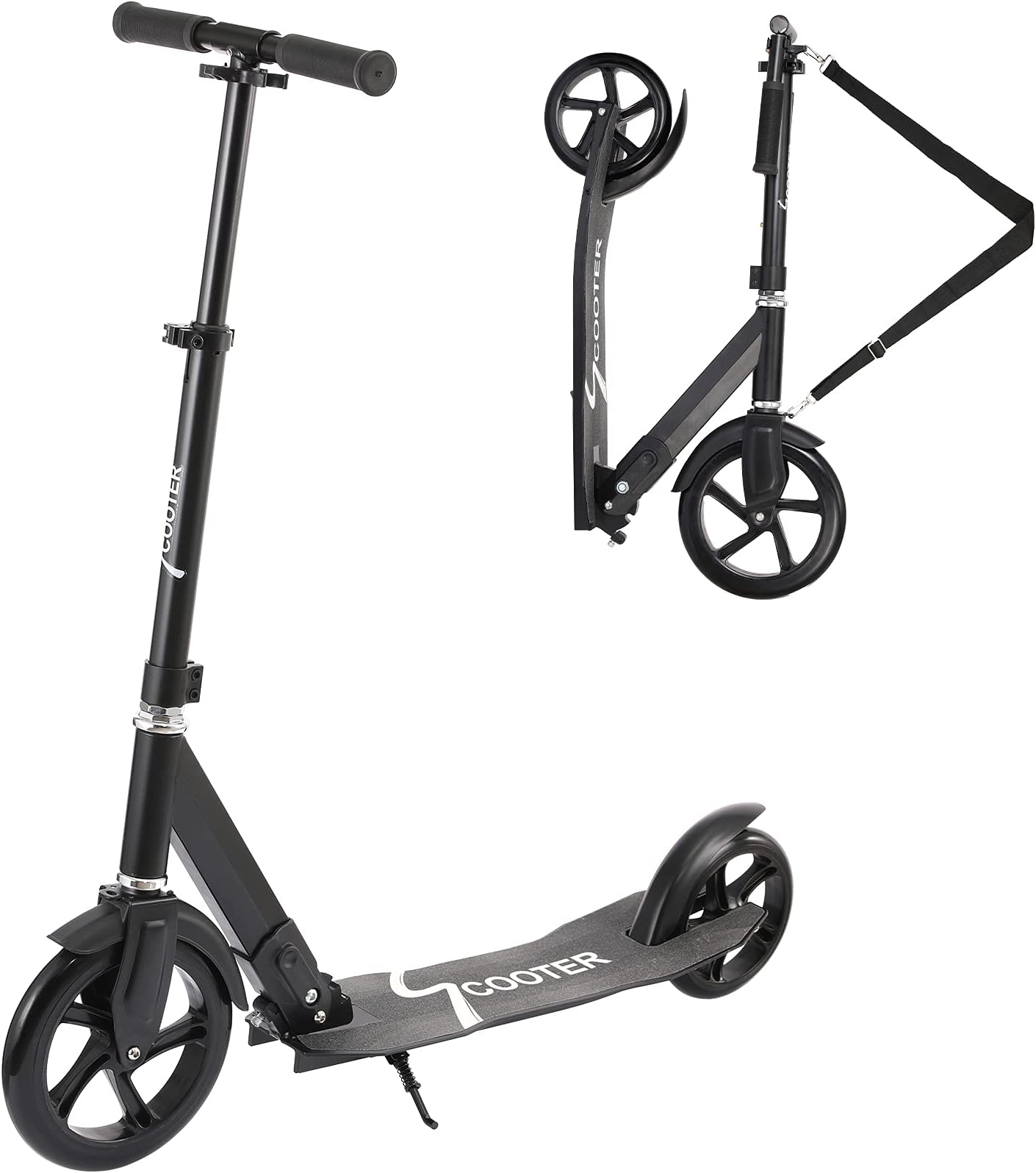 streakboard Kick Scooter for Adult/Teens, High Impact Big 230mm Front Wheel, Quick-Release Folding System, Adjustable Handlebars, Lightweight, for Riders up to 220 lbs, Shoulder Strap & Waterproof Bag