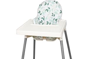 LOMGWUMY for IKEA High Chair Cushion, High Chair Pad for IKEA Antilop Highchair, Cotton Non-Slip, Soft, Baby Sitting More Comfortable (Green Leaf)