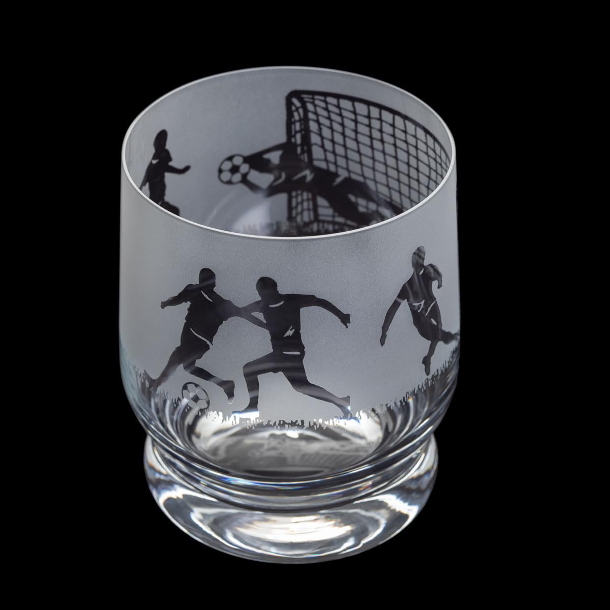 Dartington Crystal Aspect Football Tumbler, Single | Football Tumbler | 100mm | 35cl | Decorated Glass Features a Detailed 360-degree Etched Frieze of Football| Gift for Family or Friends
