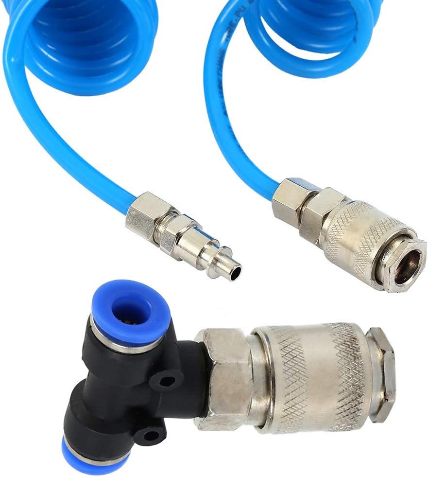 Air Duster Blow Gun Heavy Duty Air Duster Truck Lorry Van Dust 5 Metre Recoil Cleaning Hose Tools, Blue - Image 4