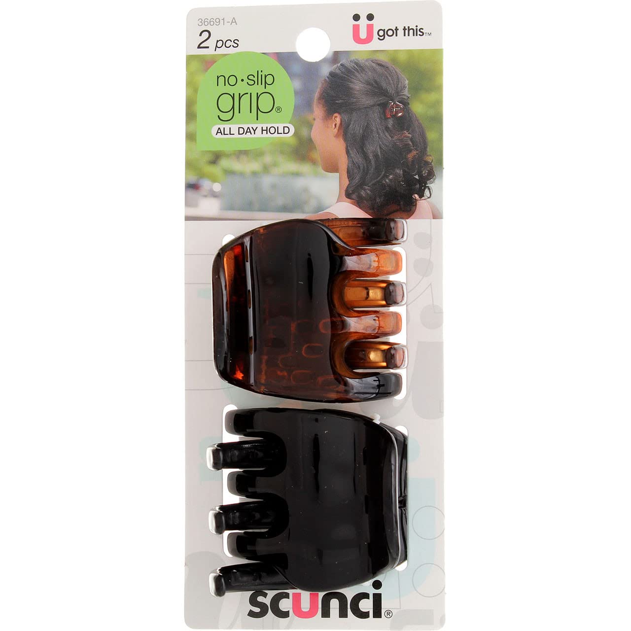 Photo 1 of Scunci No Slip Chunky Jaw Clip 2 ea (Pack of 3)