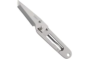 CRKT K.I.S.S. EDC Folding Pocket Knife: Compact Everyday Carry, Dual Grind Tanto, Frame Lock, Skeletonized Handle, Pocket Money Clip 5500, Gray - Plain Edge, One Size