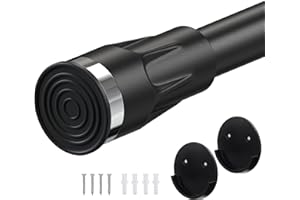 USNIPOYA Closet Rod - 29-45 inch Adjustable Closets Rod for Hanging Clothes, Heavy Duty Closet Hanging Poles with Brackets, Space Saving Closet Bar for Hanging Clothes, Drilling or Adhesive Mount