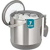 6.8L/7QT Insulated Ice Bucket with Lid & Scoop,Double-Wall Ice Bucket for Parties,Cocktail Bar(Grey)