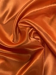 60" Orange Charmeuse Satin Fabric by The Yard for