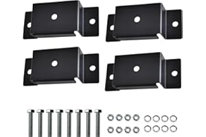 Yehchi 4 Pcs Utility Trailer Pocket for 2'' x 4'' Lumber, Ideal for Trucks and Flatbeds, Frosted Non-Slip Scratch Resistant Design, Includes Mounting Bolts and Nuts, Black