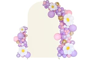 Maiangel 7.2FT Wedding Arch Cover Spandex Fitted Stretchy Arch Stand Covers,2-Sided Round Top Chiara Backdrop Cover for Party Birthday Ceremony Banquet Baby Shower Banquet Arch Decoration(Ivory)