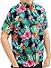 La Leela Men's Aloha Hawaiian Shirt Short Sleeve Button Down Casual Beach Party