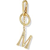FAUTHENTICUTE Gold Initial Letter Keychains For Women Personalized Gold Letter Charms For Bag