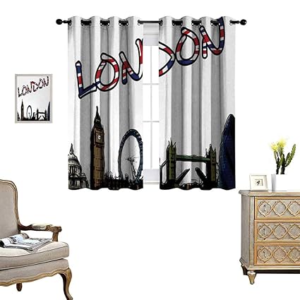 Amazon Com Anyangeight London Window Curtain Fabric Cartoon