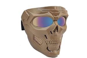 PPGAREGO Airsoft Mask | Ghost Mask | Motorcycle Face Mask | Skull Skeleton Mask | Airsoft Tactical Gear | for Halloween Paintball Game Party and Other Outdoor Activities