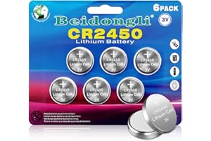 Beidongli CR2450 Battery 3V Lithium (6PACK)【5-Year Warranty】