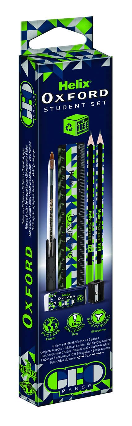 Helix Oxford Geo Student Set - School Essential in Blue and Green